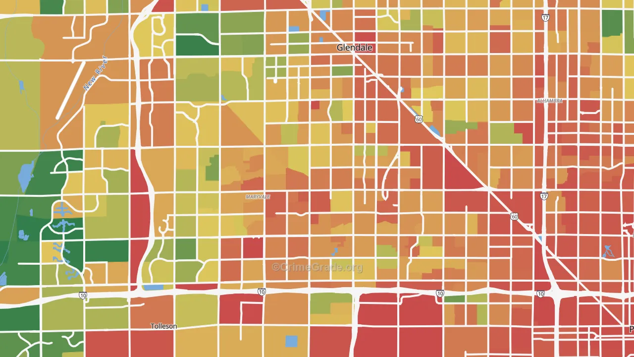 Maryvale, Phoenix, AZ Map of Assault Rates