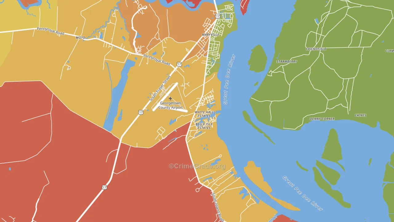 Maryville, SC Map of Assault Rates