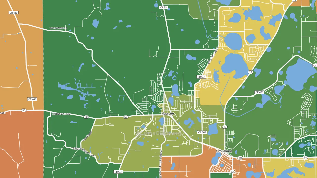 Mascotte, FL Map of Assault Rates