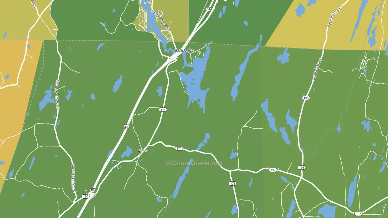 Mashapaug, CT Map of Assault Rates