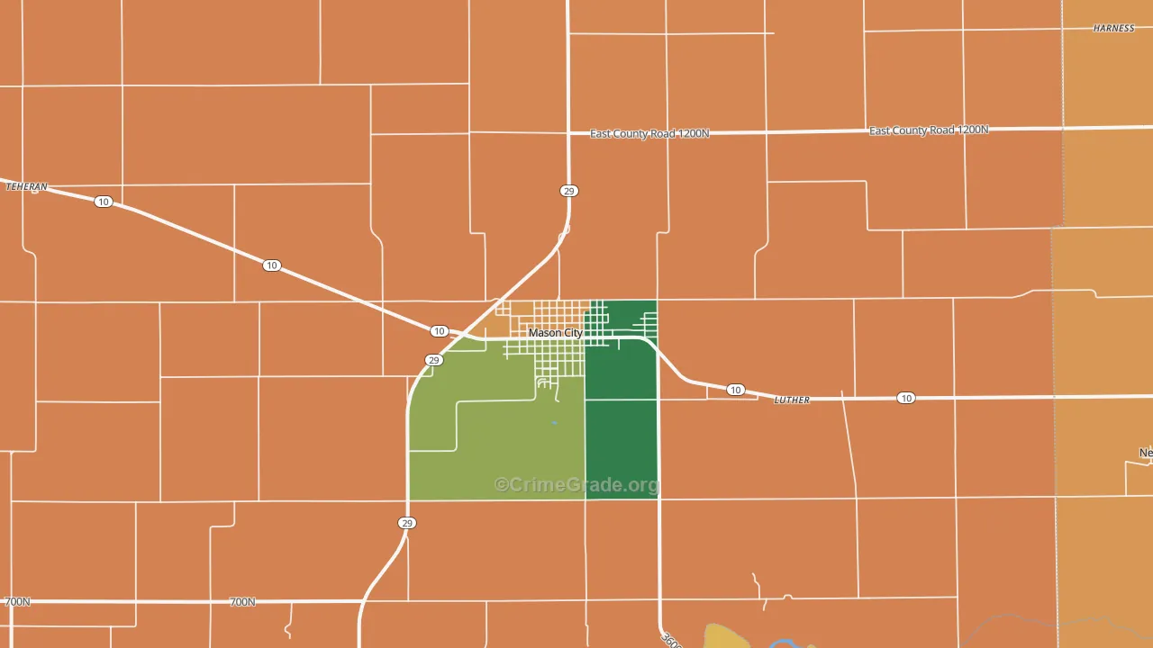 Mason City, IL Map of Assault Rates