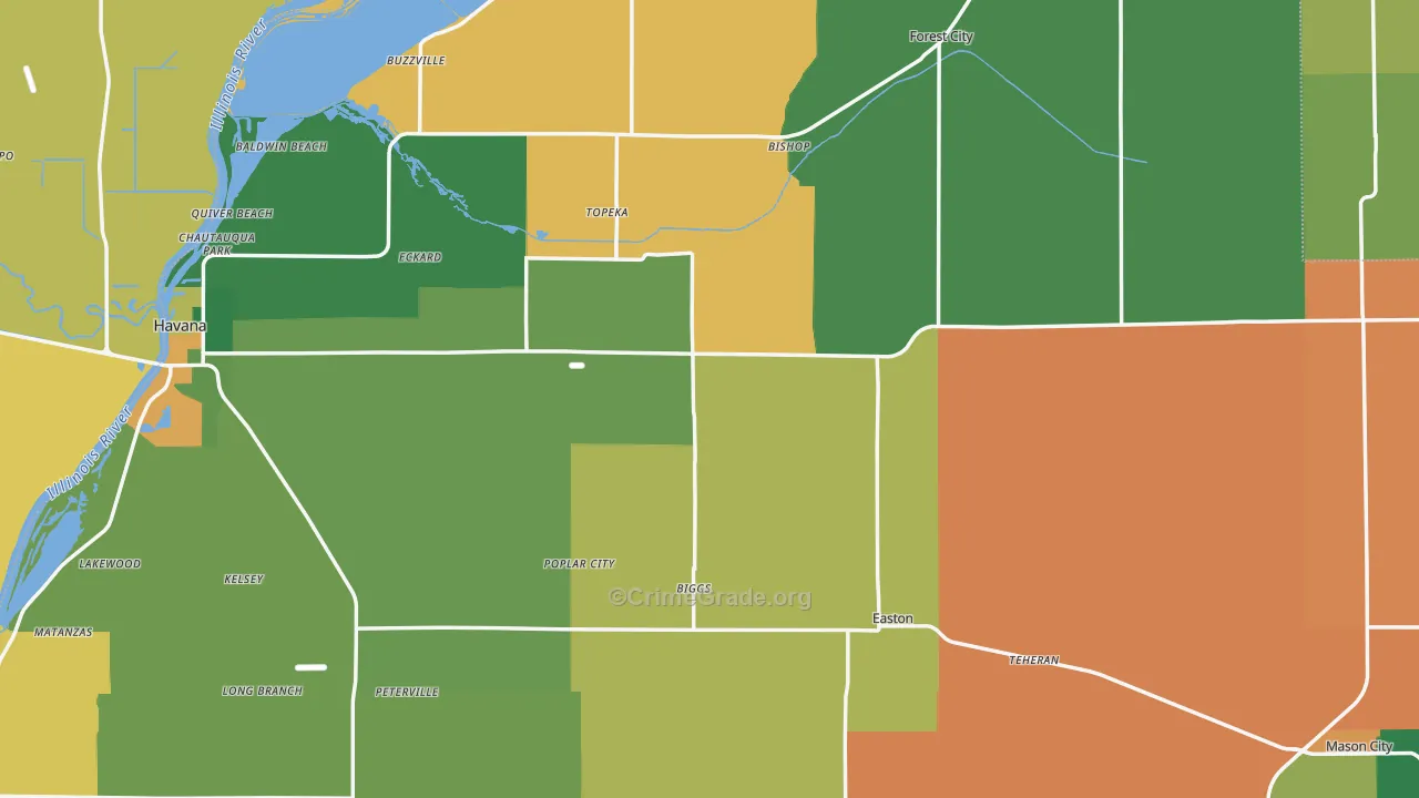 Mason County, IL Map of Assault Rates