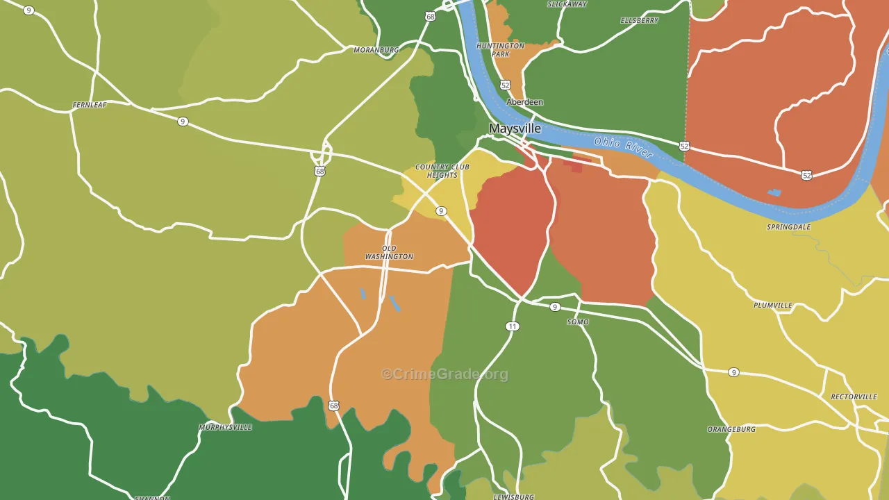 Mason County, KY Map of Assault Rates