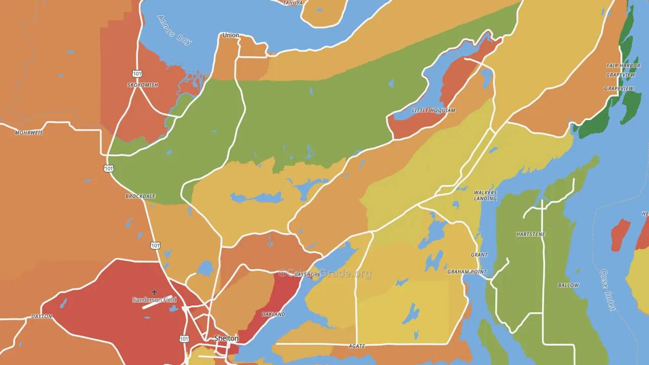 Mason County, WA Map of Assault Rates