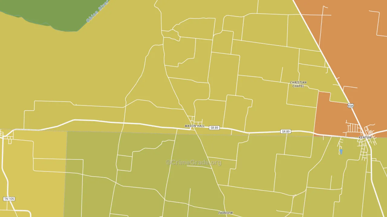 Mason Hall, TN Map of Assault Rates