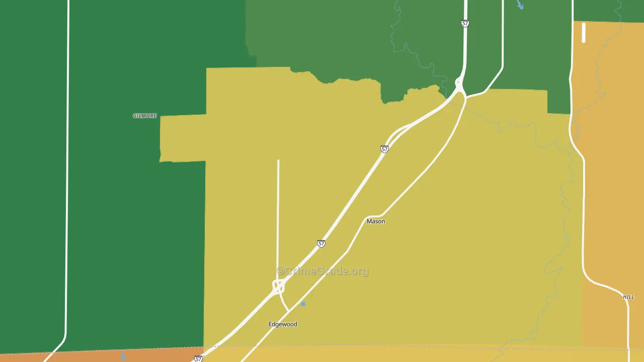 Mason, IL Map of Assault Rates