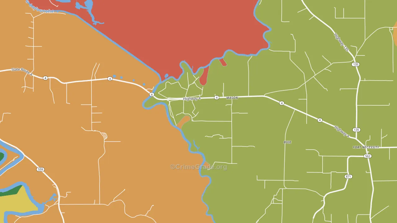 Mason, LA Map of Assault Rates