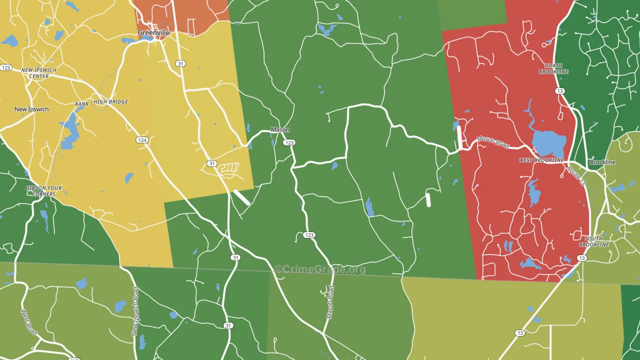 Mason, NH Map of Assault Rates