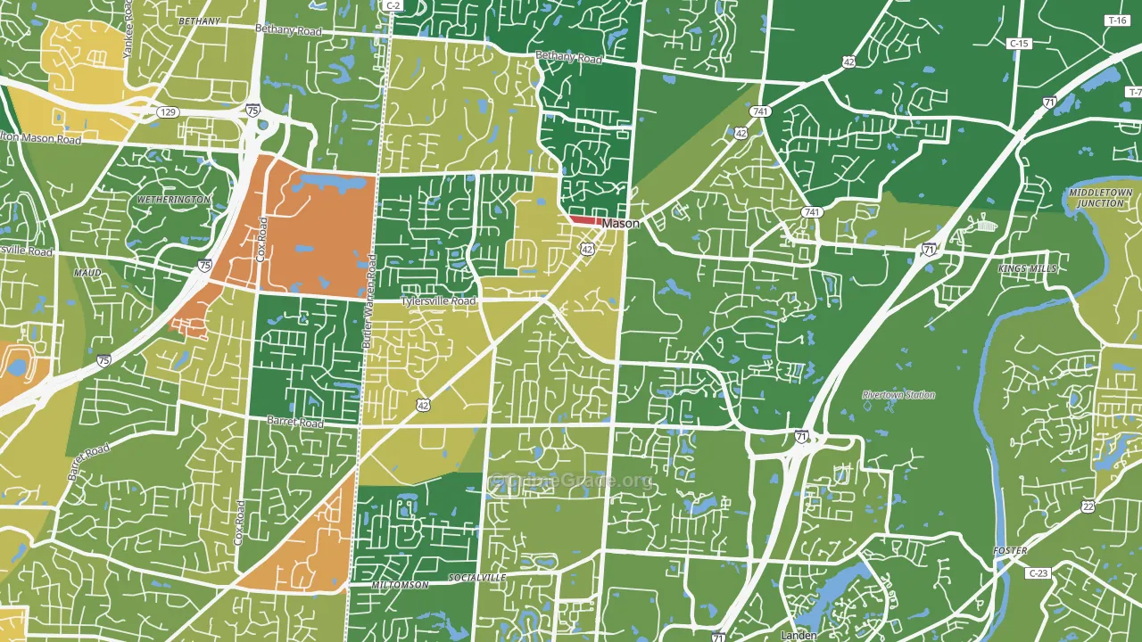 Mason, OH Map of Assault Rates
