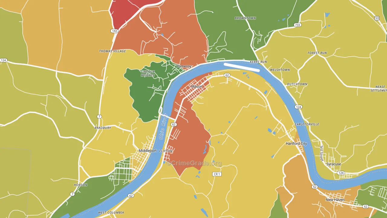 Mason, WV Map of Assault Rates