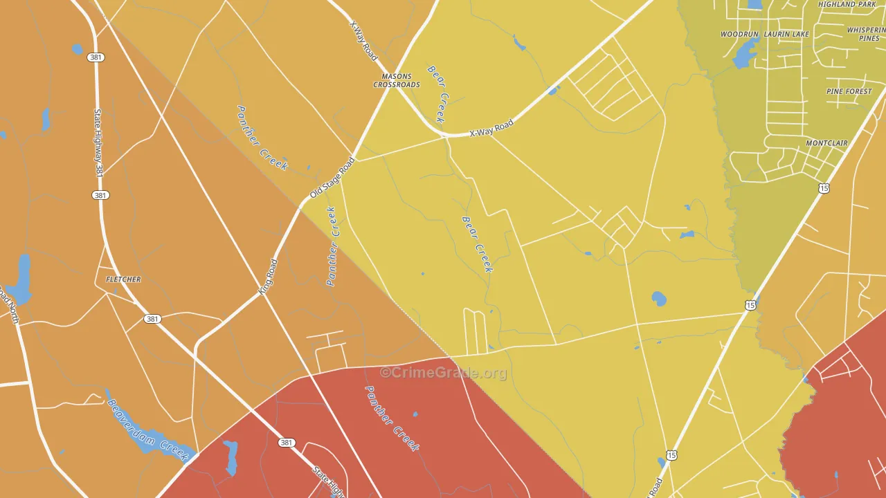 Masons Crossroads, NC Map of Assault Rates