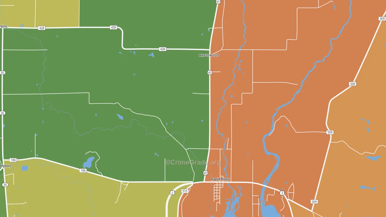 Masonville, MI Map of Assault Rates
