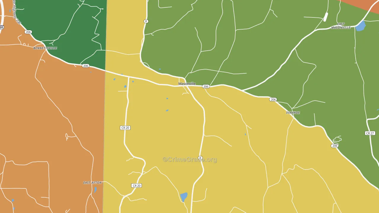 Masonville, NY Map of Assault Rates