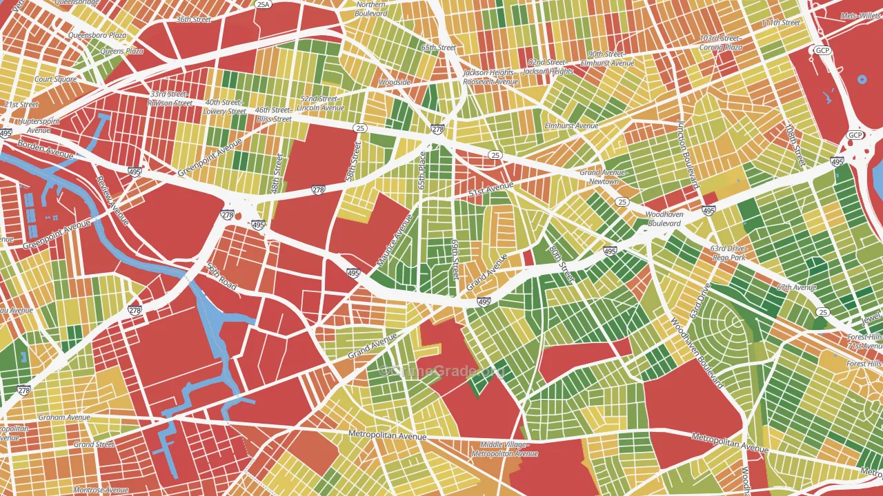 Maspeth, Queens, NY Map of Assault Rates