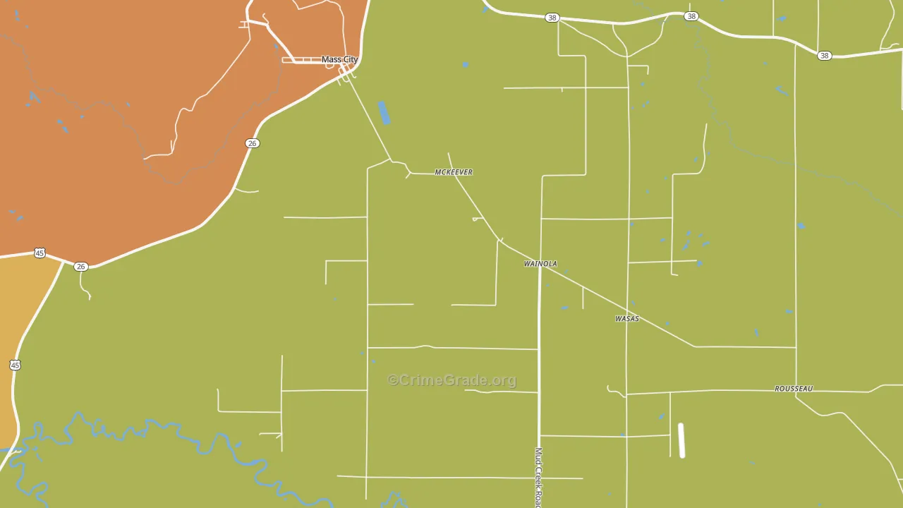 Mass City, MI Map of Assault Rates