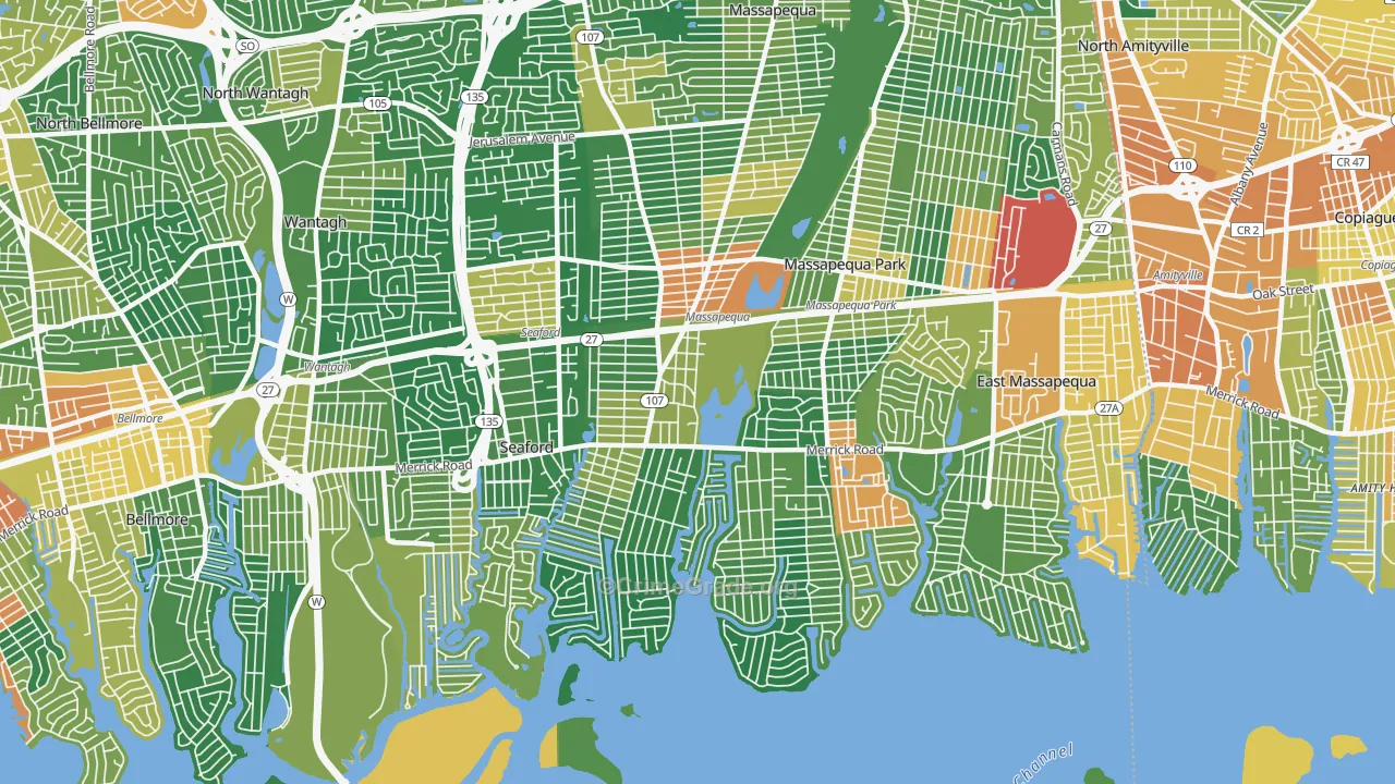 Massapequa, NY Map of Assault Rates