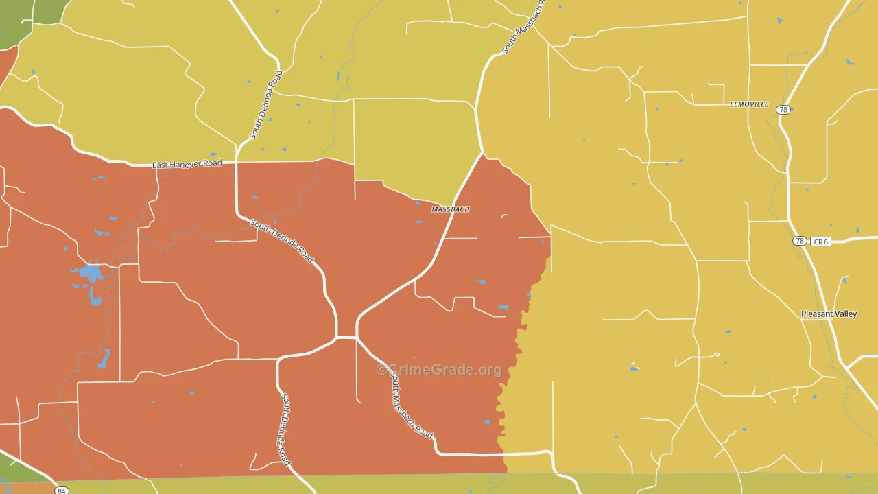Massbach, IL Map of Assault Rates