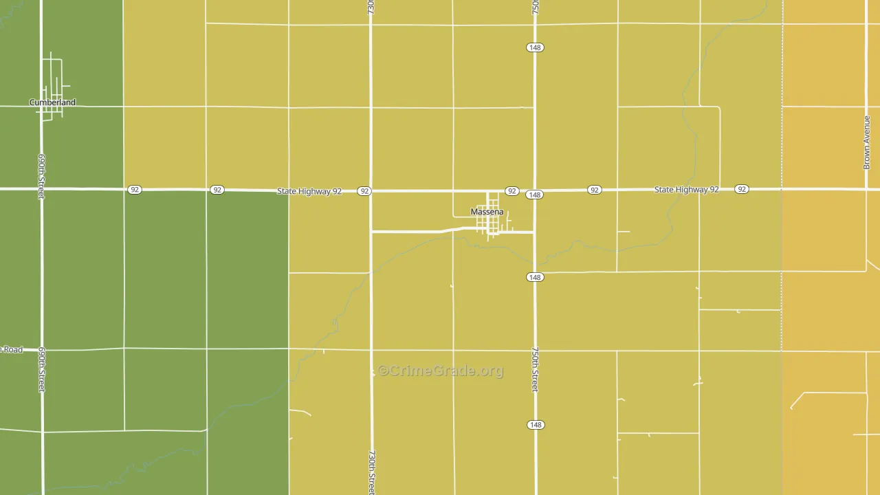 Massena, IA Map of Assault Rates