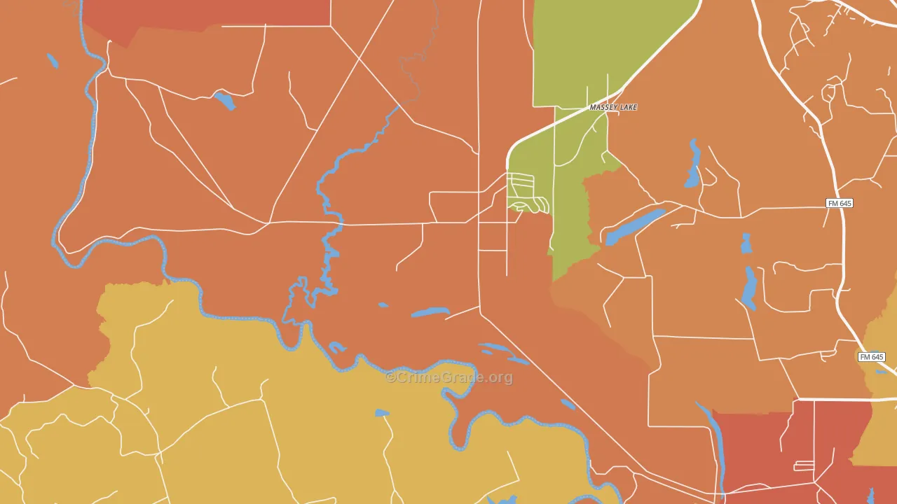 Massey Lake, TX Map of Assault Rates