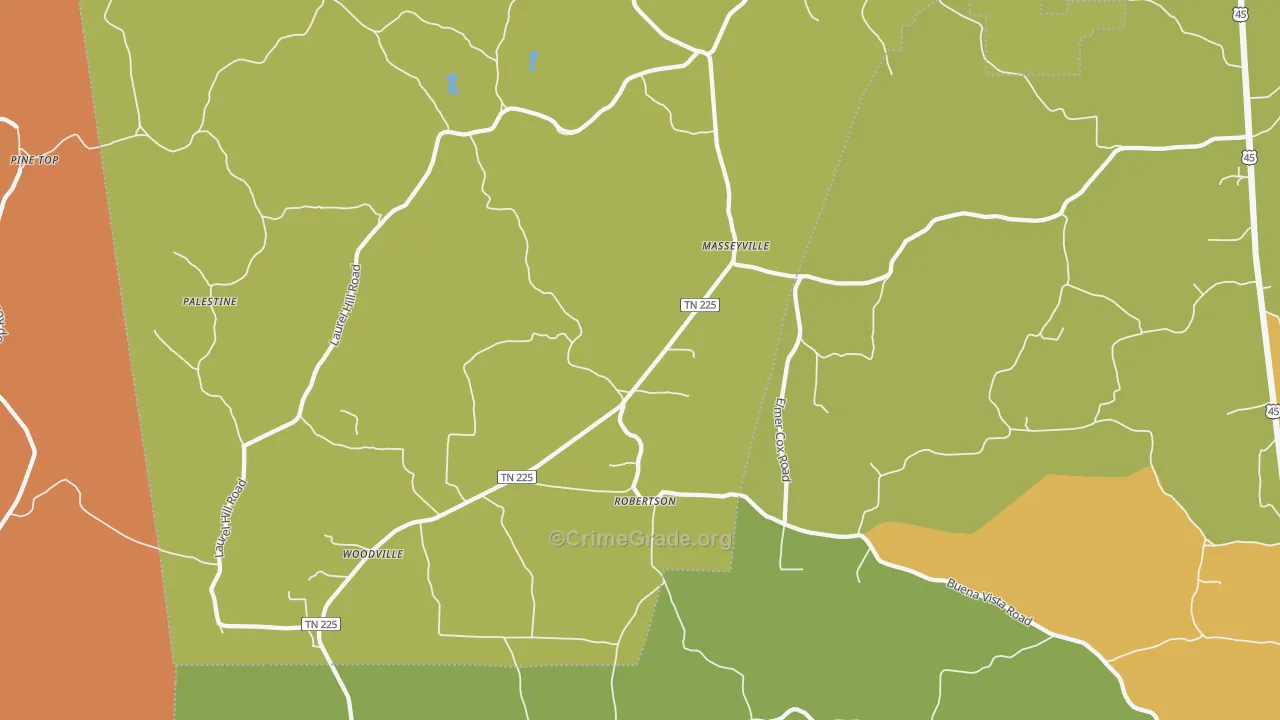 Masseyville, TN Map of Assault Rates