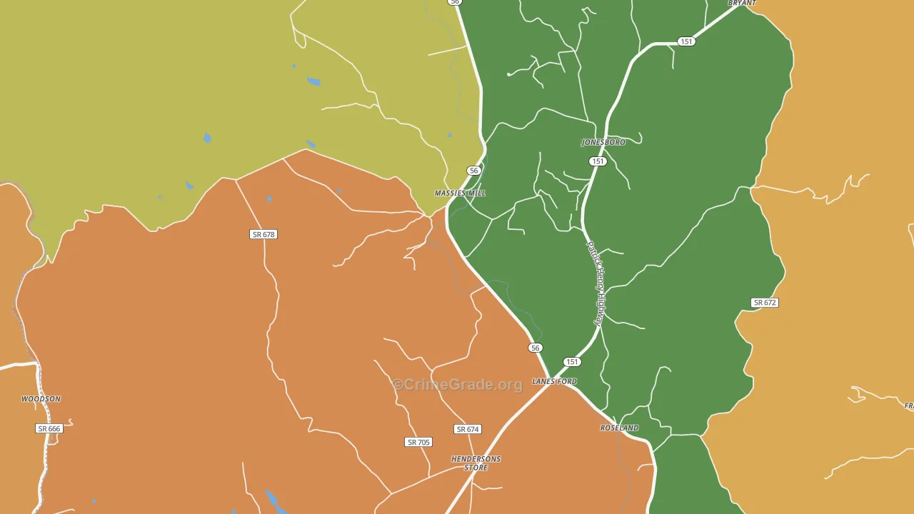Massies Mill, VA Map of Assault Rates