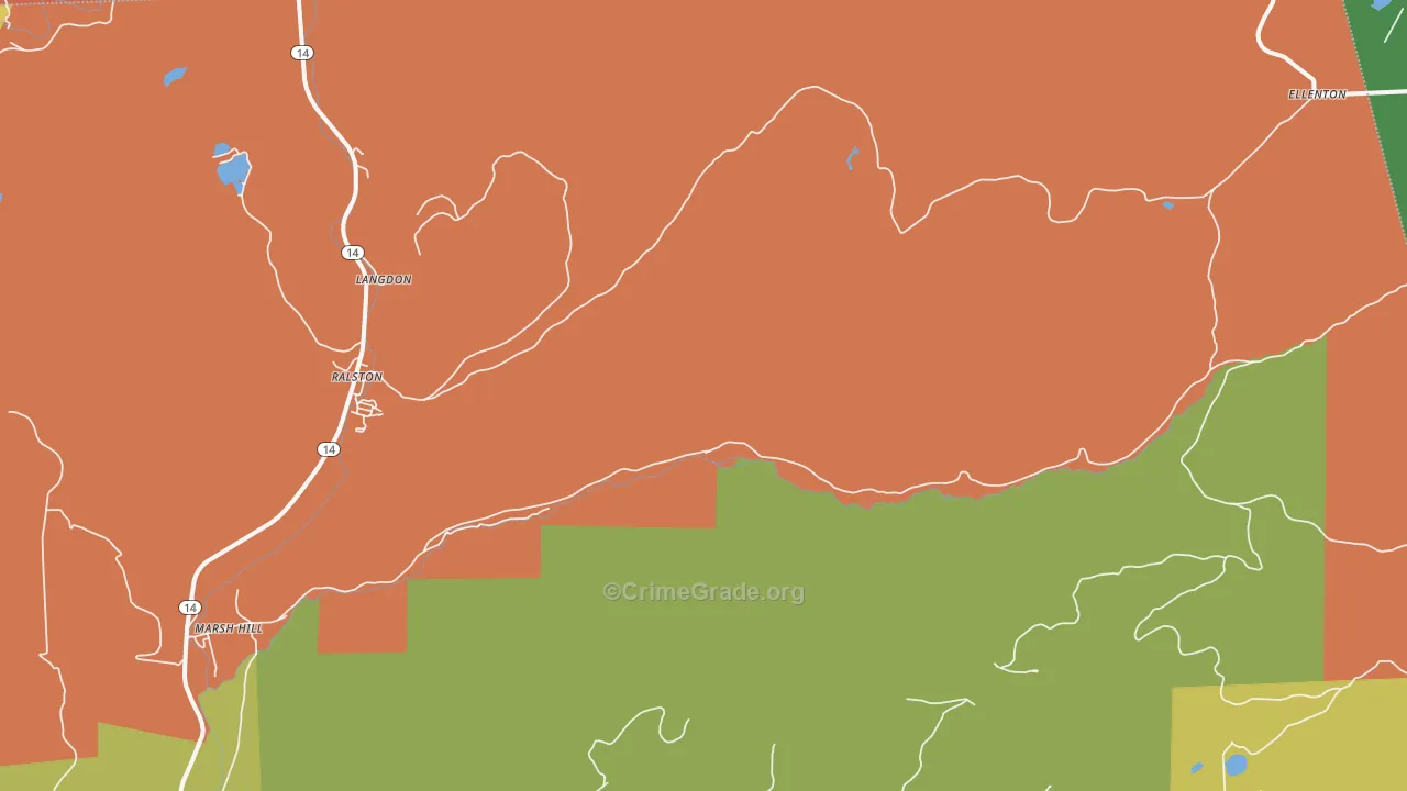 Masten, PA Map of Assault Rates