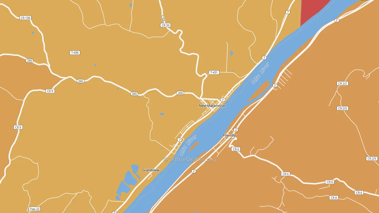 Matamoras, OH Map of Assault Rates