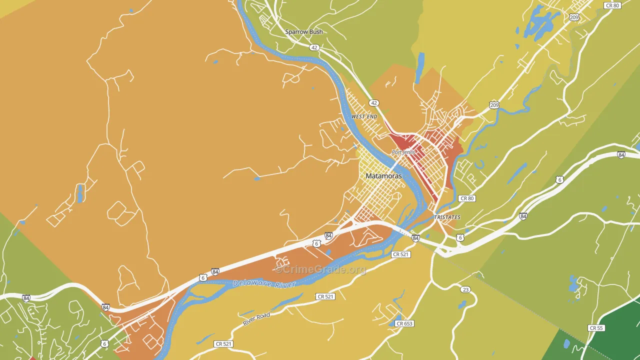 Matamoras, PA Map of Assault Rates