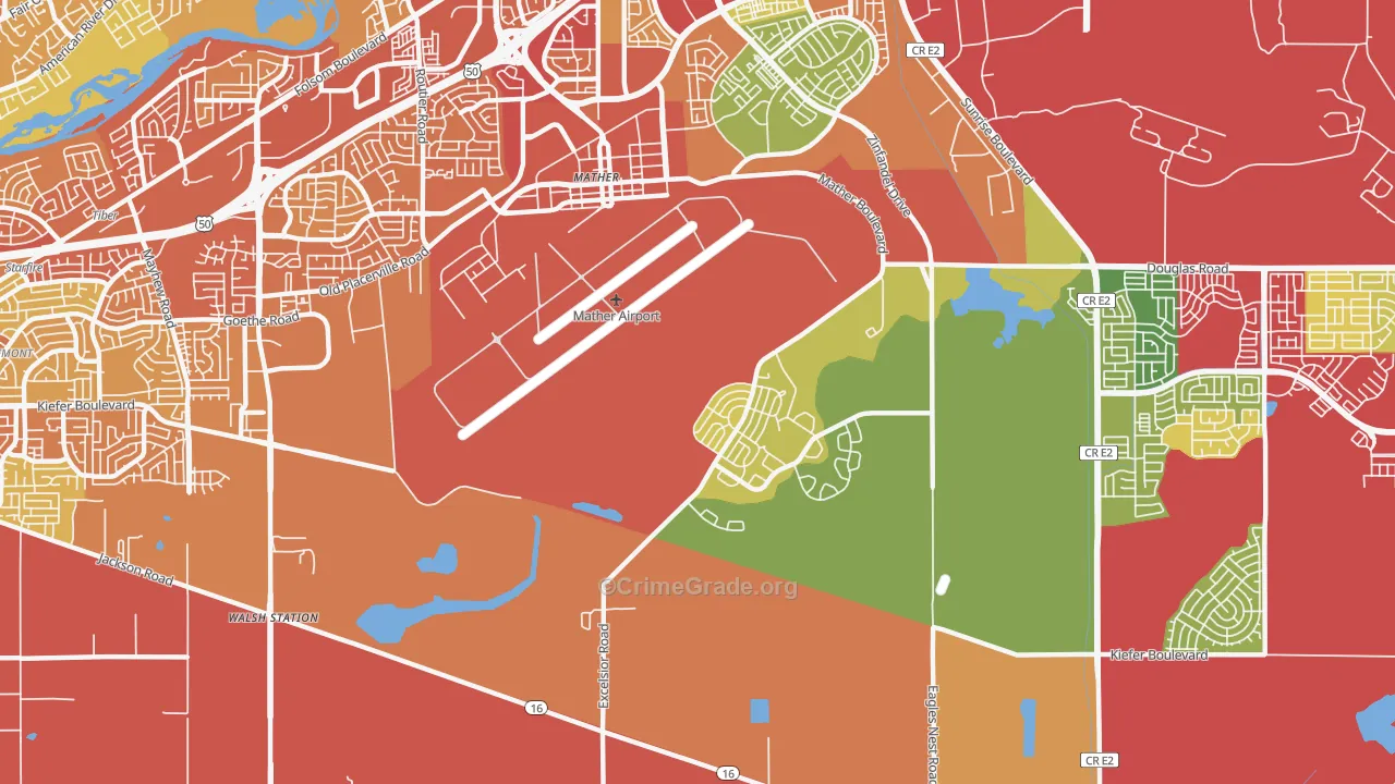 Mather, CA Map of Assault Rates