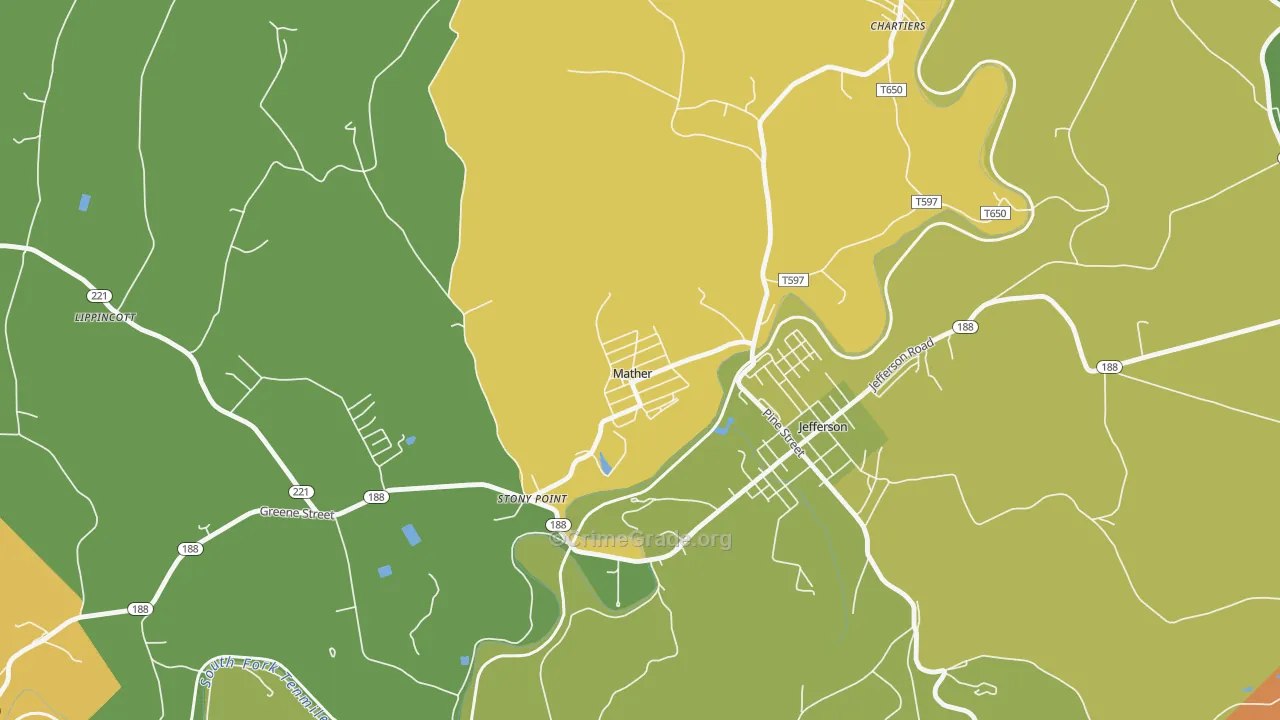 Mather, PA Map of Assault Rates