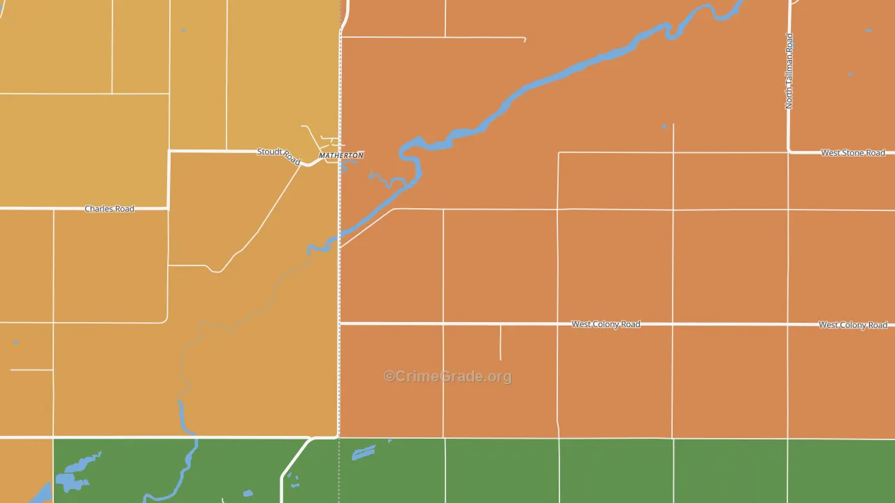 Matherton, MI Map of Assault Rates