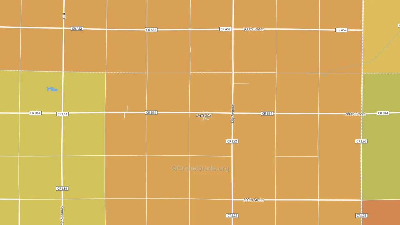 Matlock, IA Map of Assault Rates