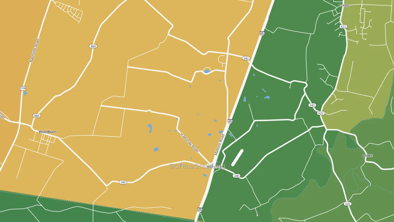 Matlock, KY Map of Assault Rates