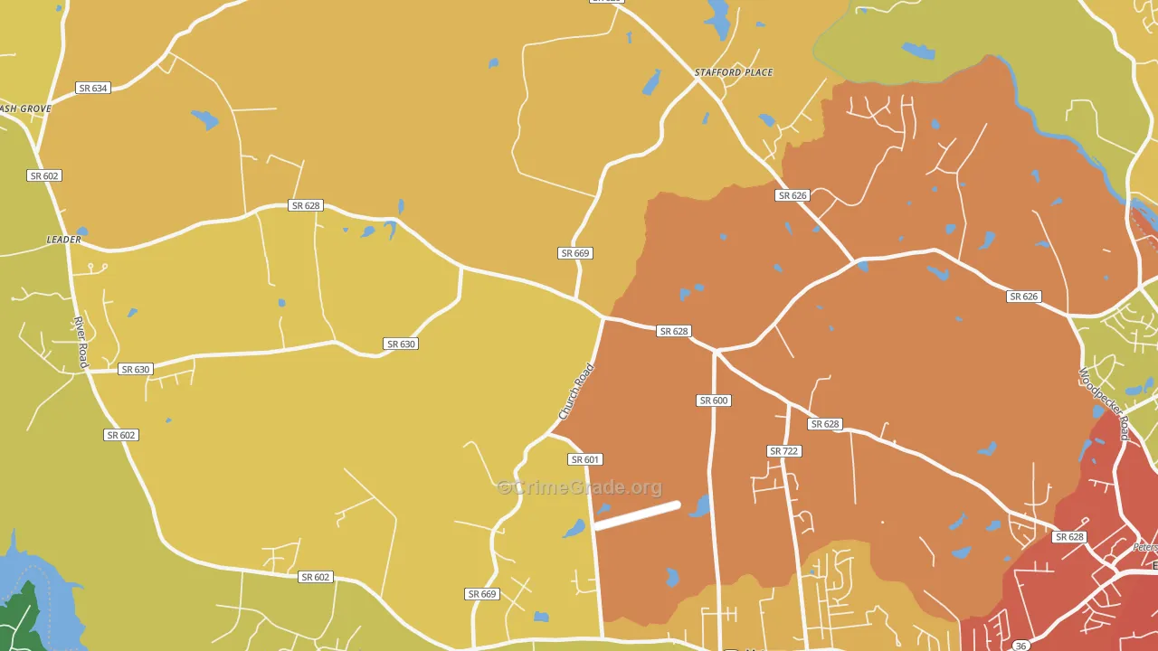 Matoaca, VA Map of Assault Rates