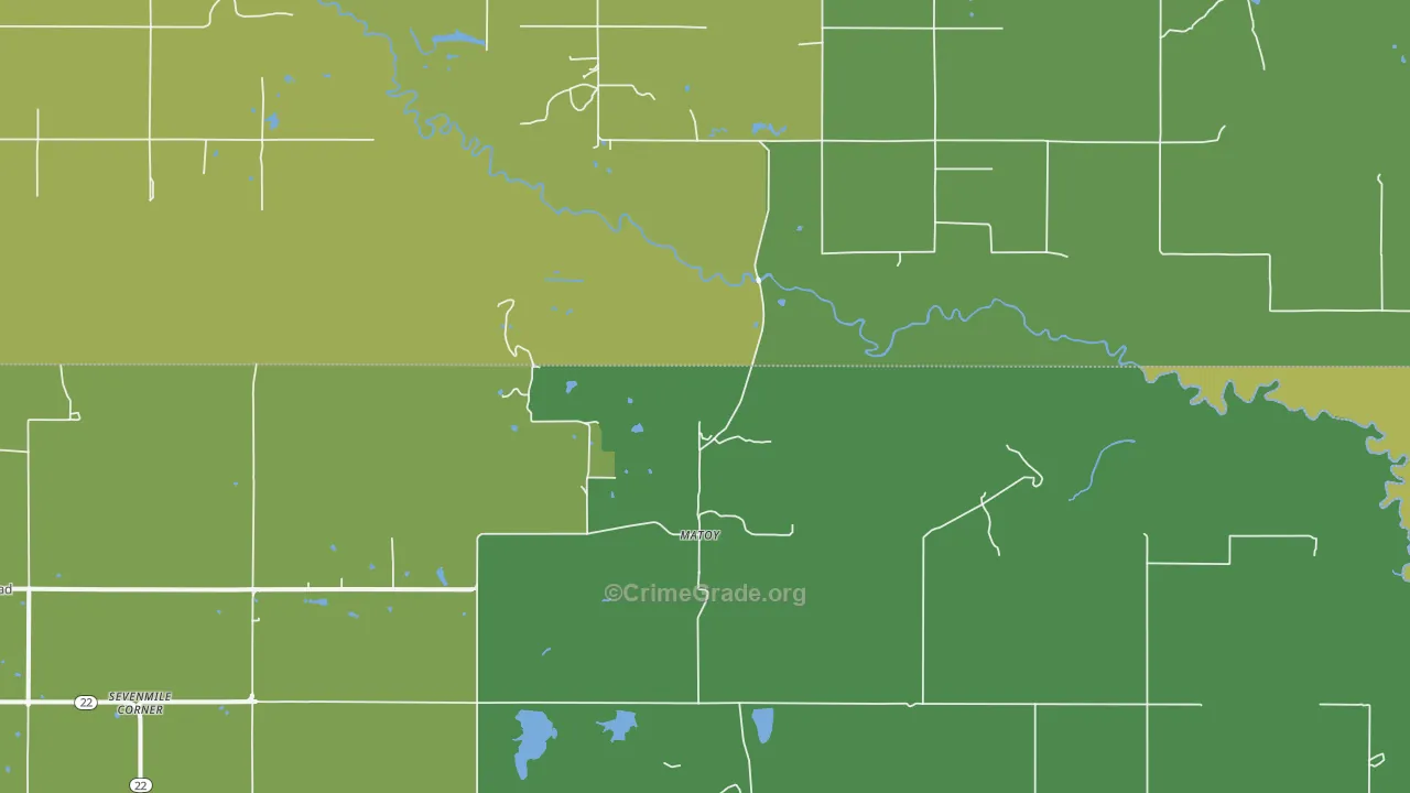 Matoy, OK Map of Assault Rates