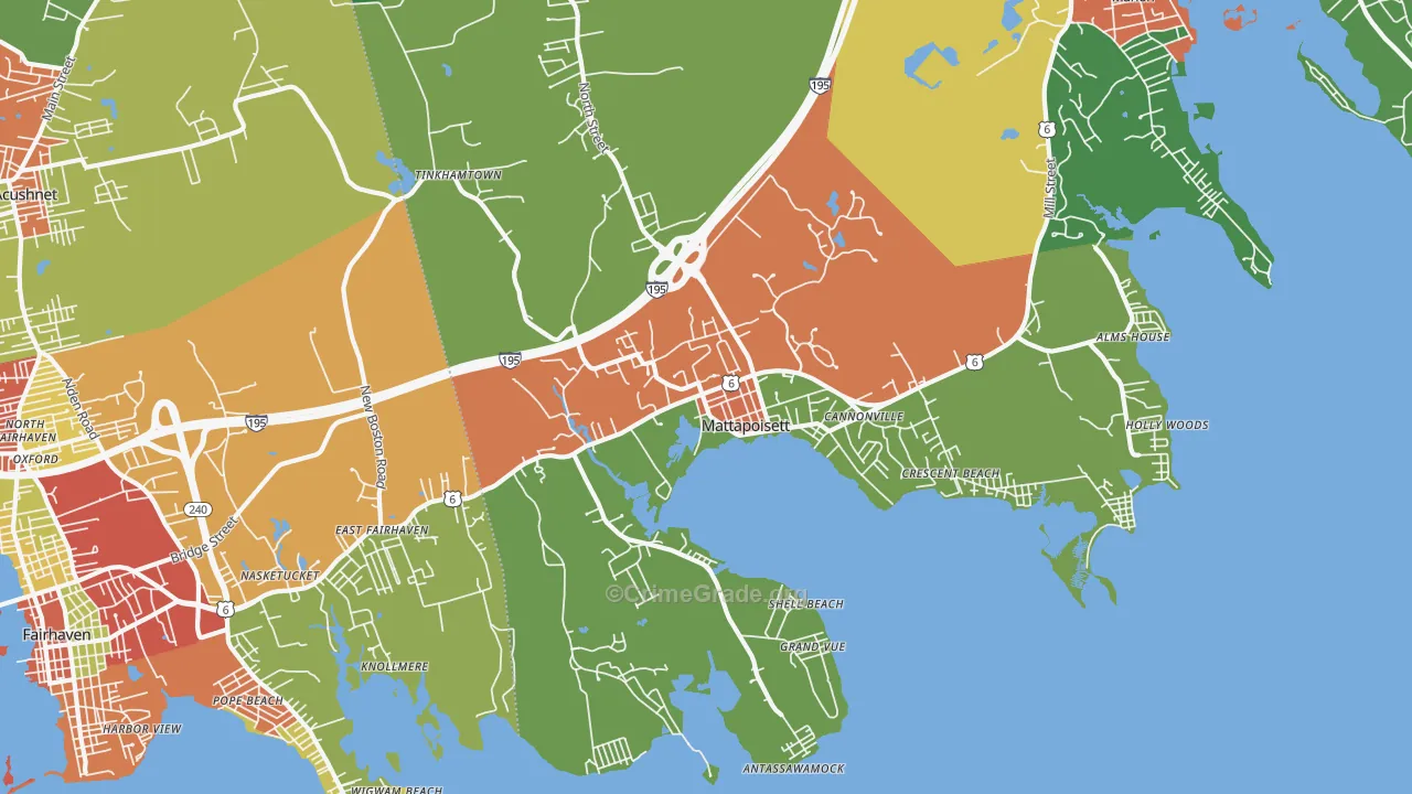 Mattapoisett, MA Map of Assault Rates
