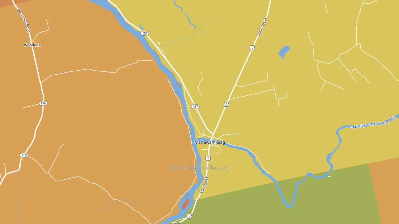 Mattawamkeag, ME Map of Assault Rates