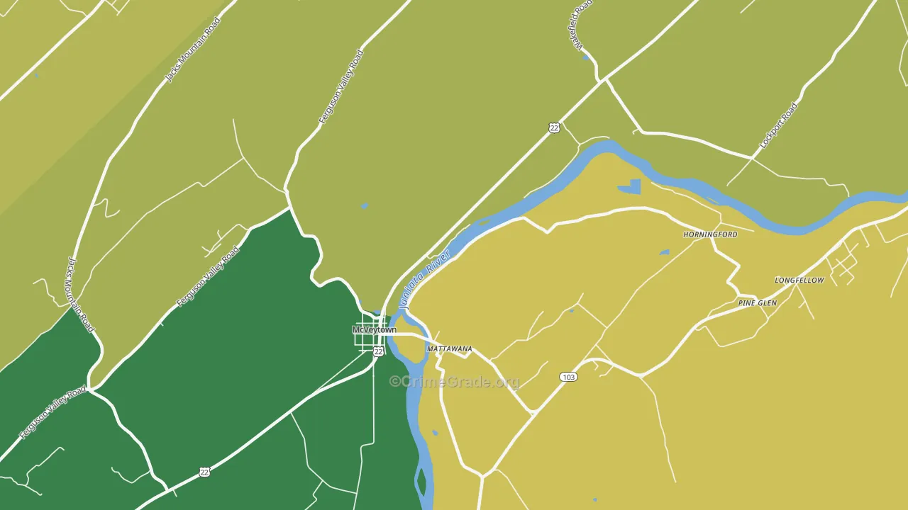 Mattawana, PA Map of Assault Rates