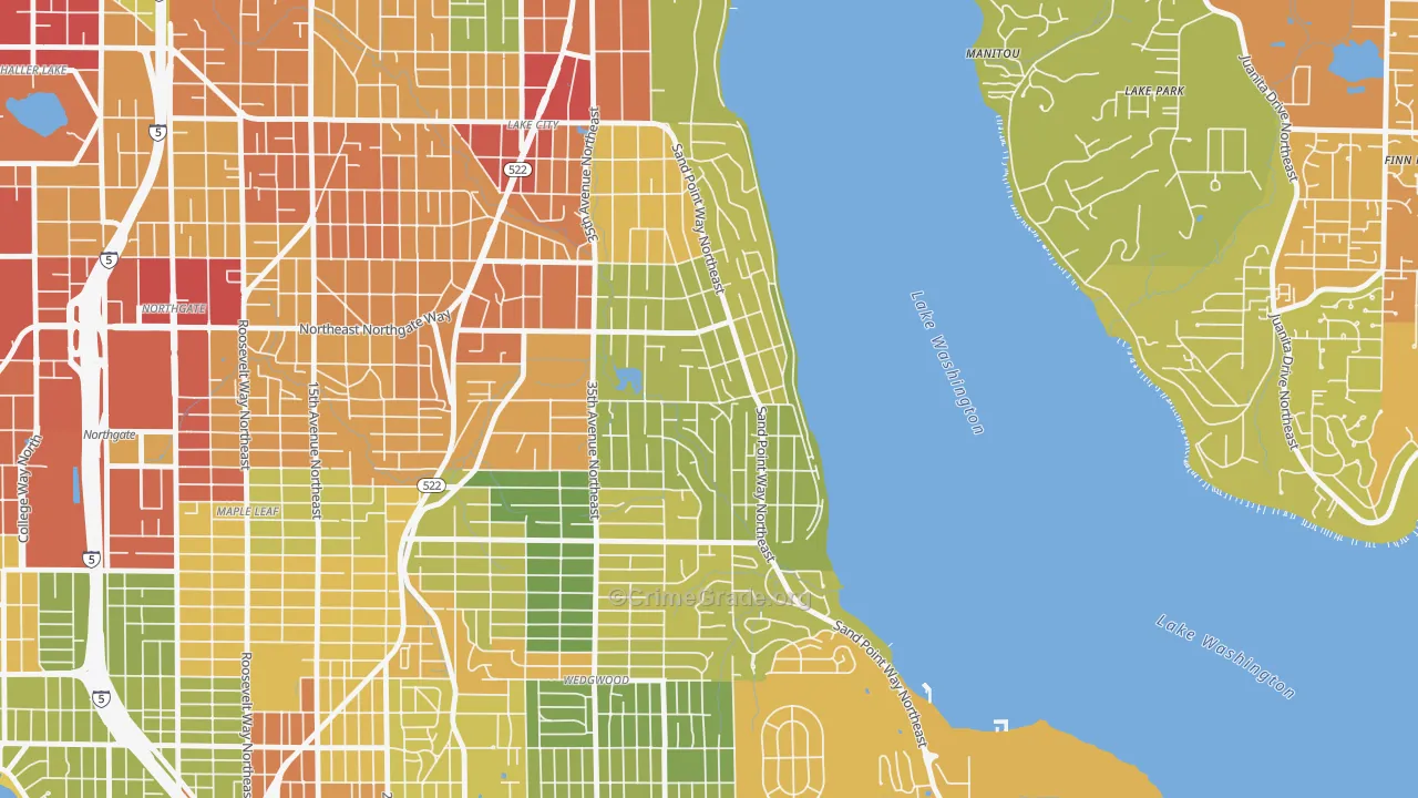 Matthews Beach, Seattle, WA Map of Assault Rates