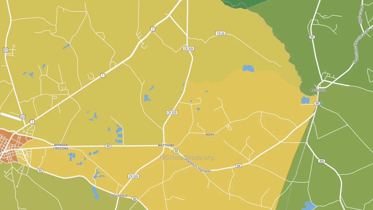 Matthews, GA Map of Assault Rates