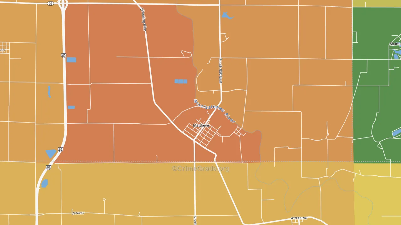 Matthews, IN Map of Assault Rates