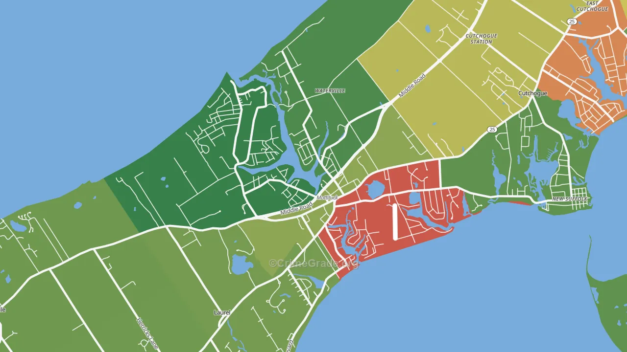 Mattituck, NY Map of Assault Rates