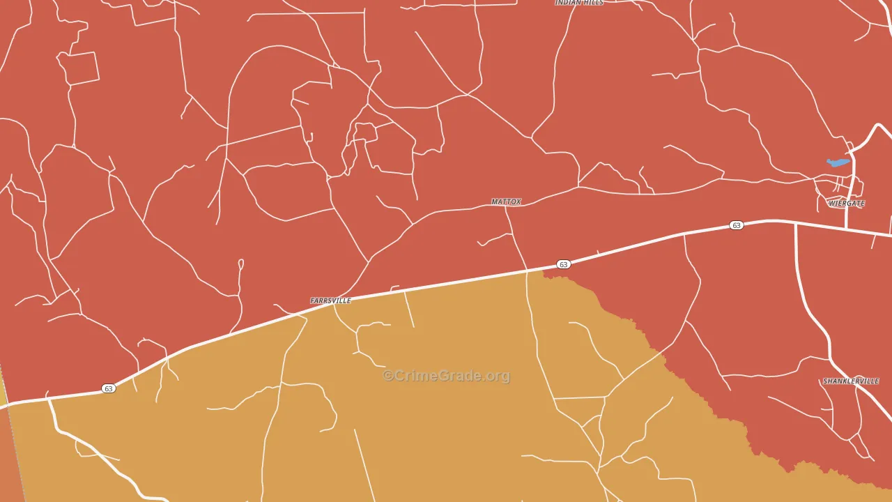 Mattox, TX Map of Assault Rates