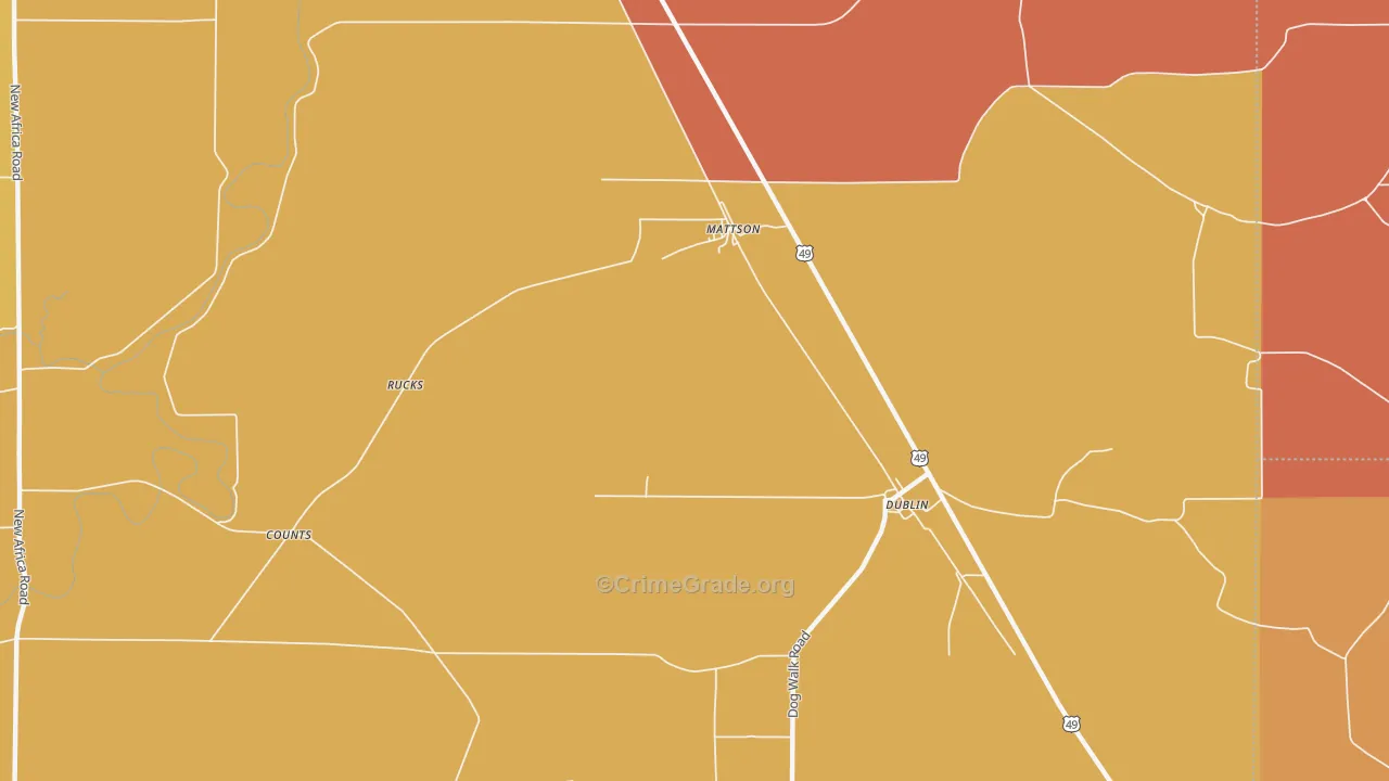 Mattson, MS Map of Assault Rates