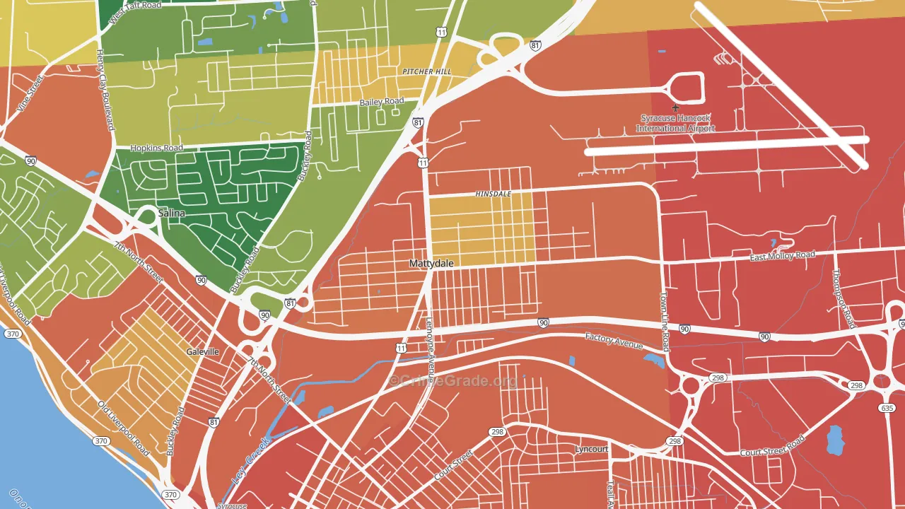Mattydale, NY Map of Assault Rates