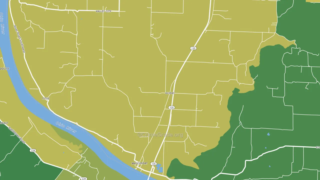 Mauckport, IN Map of Assault Rates