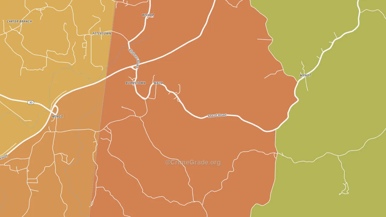 Maud, AL Map of Assault Rates