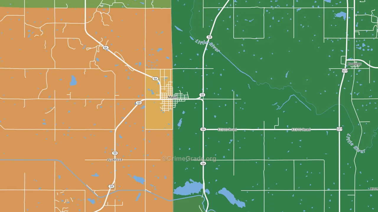 Maud, OK Map of Assault Rates