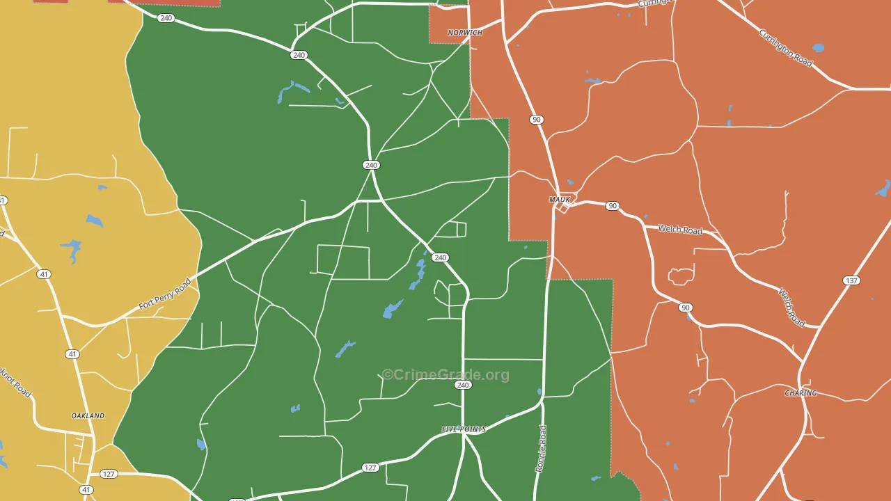 Mauk, GA Map of Assault Rates