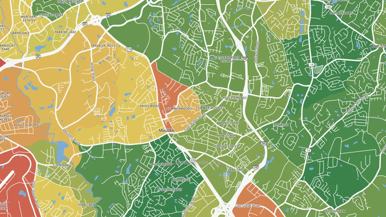 Mauldin, SC Map of Assault Rates